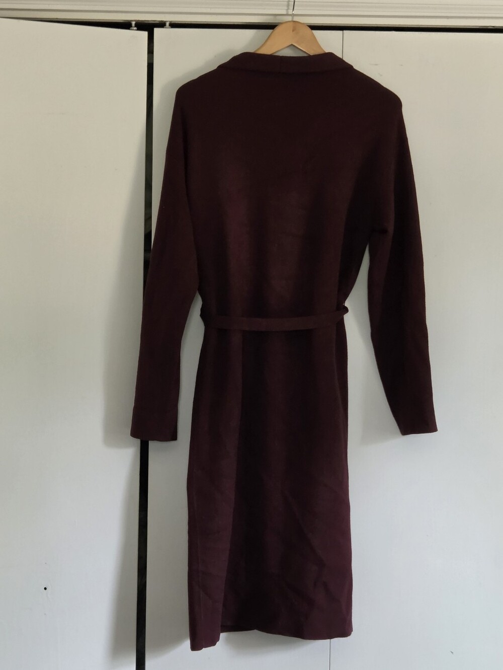 Babaton Long Open-Front Robe - Deep Wine - Picture 2 of 5